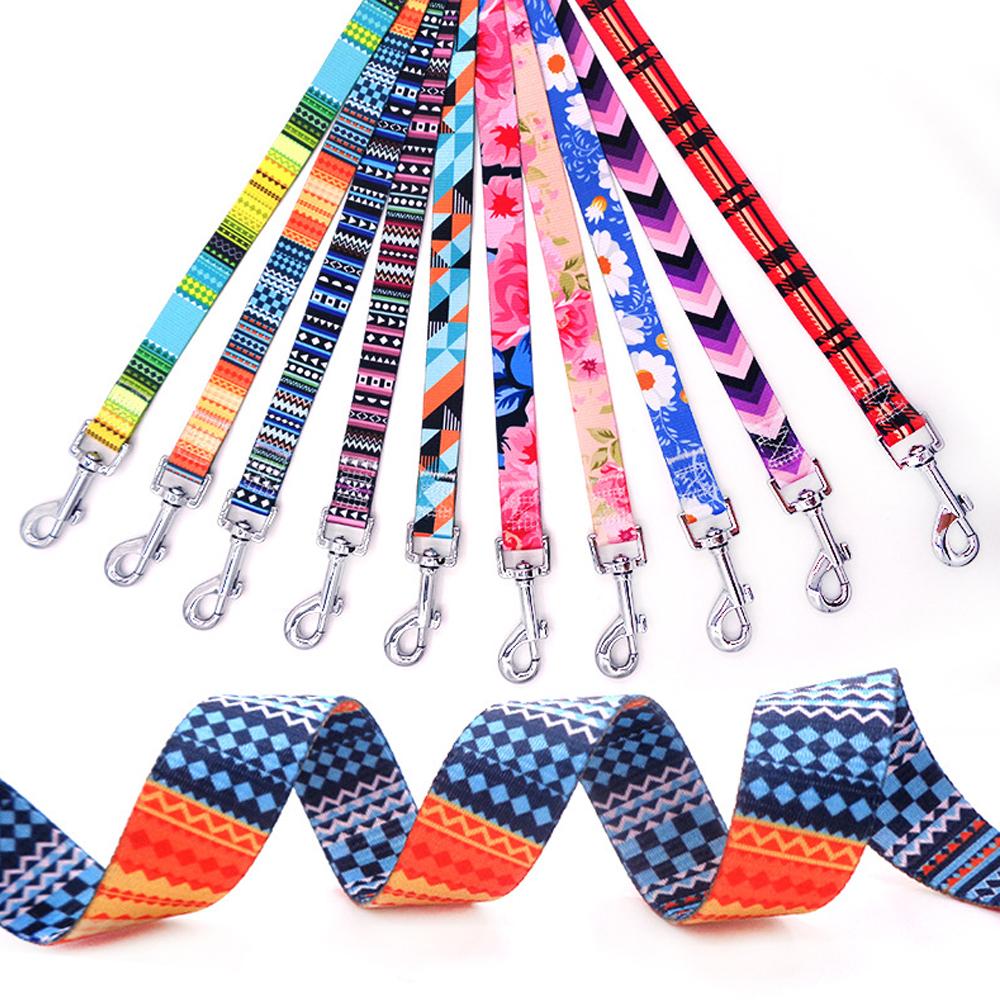 Classic Multicolor Dog Leash Nylon Tribal Pattern Durable Cat Pet Leashes for Small Medium Large Dogs Puppy Lead 120cm Long for Walking