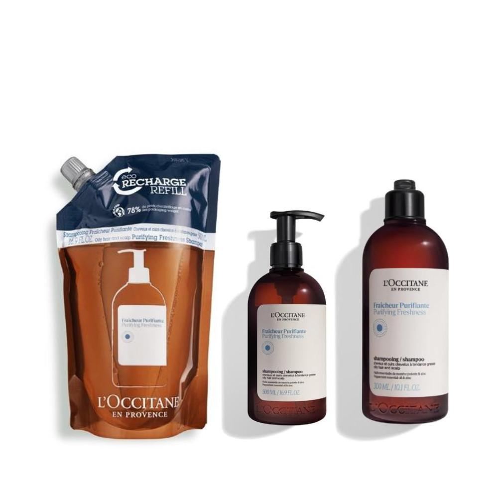 LOCCITANE Pure Fresh Shampoo 300ml  500ml  Refill 500ml