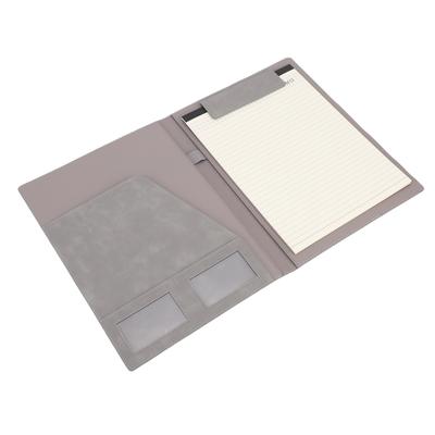  PU Leather Gray File Folder Portfolio     Notepad   for Business School   245x330mm 