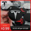 Bilklistremerke 4 stk 56 mm Bilhjulnav Kapsler Deksel Felgmerke Tilbehør For Tesla Modell 3 Modell