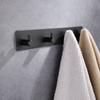 3M Sticker Adhesive Stainless Steel Wall Hook Black Towel Holder Multi-Purpose Coat Hooks  Kitchen
