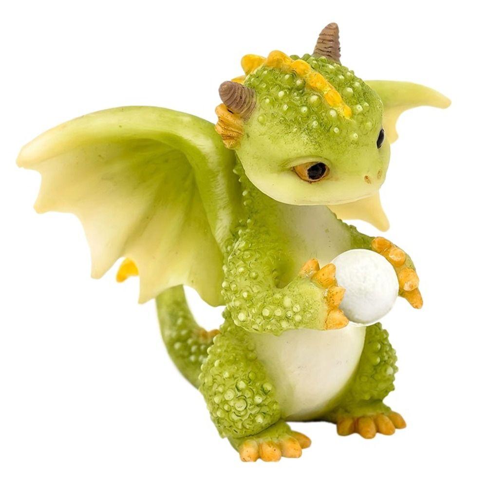 Handicraft Dragon Resin Sculpture Waterproof Dinosaur Models  Garden Succulents Crafts