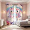 2PCS Digital Printed Curtains, Colorful Cloud Unicorn Fantasy Magical, Rod Pocket Window Drapes for Living Room Bedroom Decor