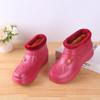 Fashion Waterproof and cashmere snow boots  men and women Rain  laundry kitchen hygiene work EVA warm rain  dirt-resistant cotton shoes.