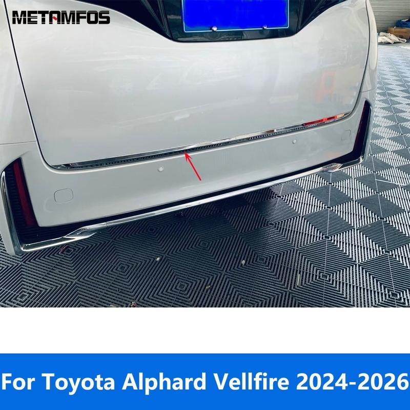 For Toyota Alphard Vellfire 2024 2025 2026 Stainless Rear Trunk Lid Tailgate Door Molding Trim Sticker Accessories Car Styling