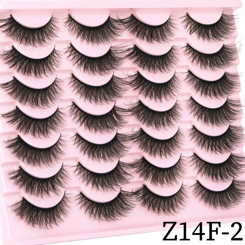 14 Pairs Of Imitation Mink False Eyelashes Dense Multi-Layer Fried Three-Dimensional Messy Fluffy Eyelashes Z14F-4
