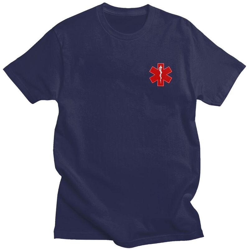 Custom Emt Star Of Life T Shirt for Men Tshirt Fashion Tees Short Sleeve Emt Paramedic Medical Tshirts Loose Fit Clothing