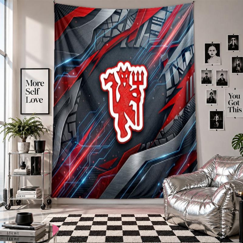 Manchester United Wall Tapestry Home Decor Wall Hanging Cloth for Bedroom Living Room Background