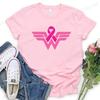 Summer Y2k Women Tshirt Cancer Ribbon Wonder Printed FeUnisex Clothing Short Sleeve Breast Cancer Awareness Tops Fighter Tees