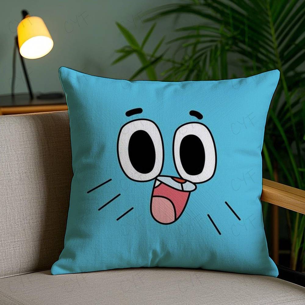 Animation Amazing World Gumball Pillow Case Safe Custom Photo Pillow, Anti-fade Brushed Fleece Cushion, Maternal & Infant Safe.