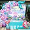DecorVerve 137 Pieces Mermaid Balloon Garland Arch Kit Princess Birthday Party Decoration Indoor and Outdoor Balloon Decoration