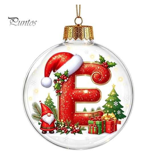 Winter Holiday Party Supplies 26?Letter Acrylic Christmas Ball Ornament, 3D Crystal Style Alphabet Decorative Ornaments for Fireplace Hanging