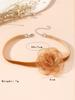 Black Flower Choker Necklace for Women,Red Vintage Camellia Necklace Velvet Suede Necklace Bridal Bridesmaid Collar Necklaces