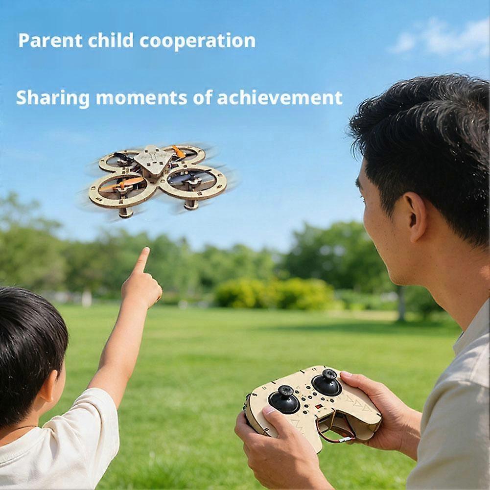 Crazyview DIY Wooden Quadcopter Drone Kit - Build & Fly Your Own 15cm Aircraft [STEM Learning, Remote Control, Full Components]