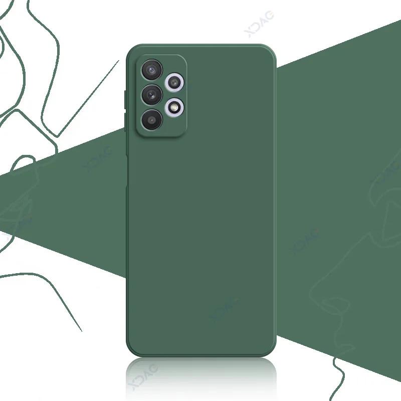 Luxury Square Liquid Silicone Case for Samsung Galaxy A32 4G 5G SamsungA32 360 Soft Phone Back Cover Armor Shield Coque