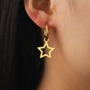 Stainless Steel Star Drop Earrings Women Girls Gold Color Hoop Earrings Minimalist Wedding Jewelry Gift for Friends