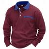 Nuova polo a maniche lunghe da uomo autunnale moda uomo maglietta con risvolto felpa top
