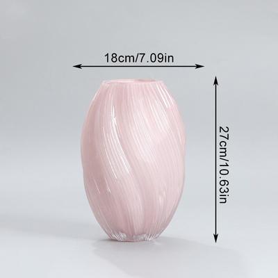 1PC Vaso in Vetro Rosa Irregolare a Spirale Ritorto Fiori Bottiglia per Fiori Soggiorno Decorativo