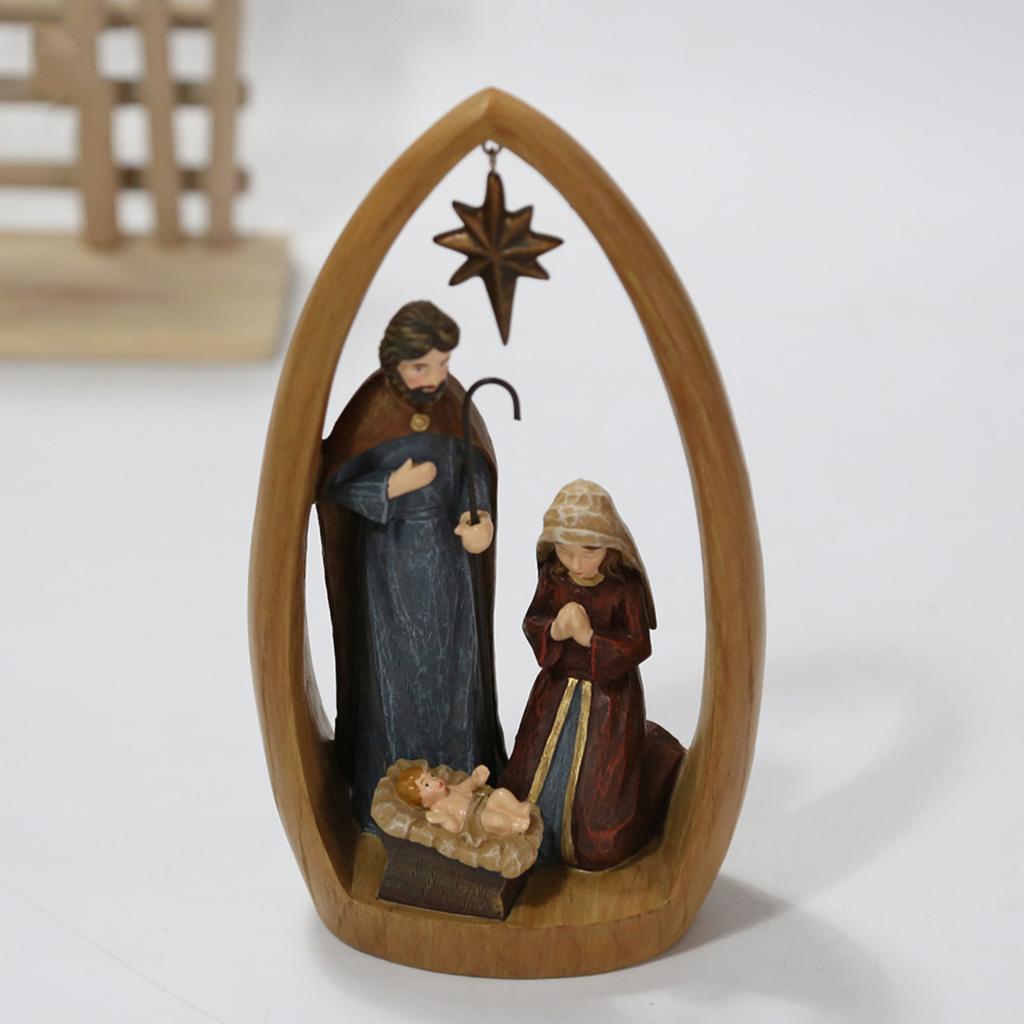 Home Study Decoration Handicrafts And Ornaments, Imitation Wood Carvings Of The Holy And Mother, Resin Gift , Photo Props