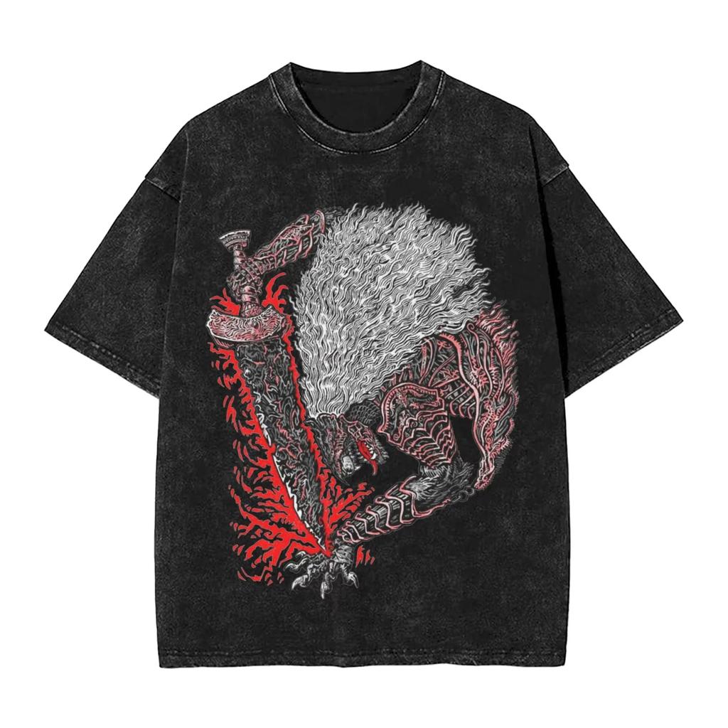 R-Rings Radahn E-Eldening Washed T Shirts Streetwear Hip Hop Casual T-Shirt Tees for Men and Women Short Sleeve Harajuku Graphic