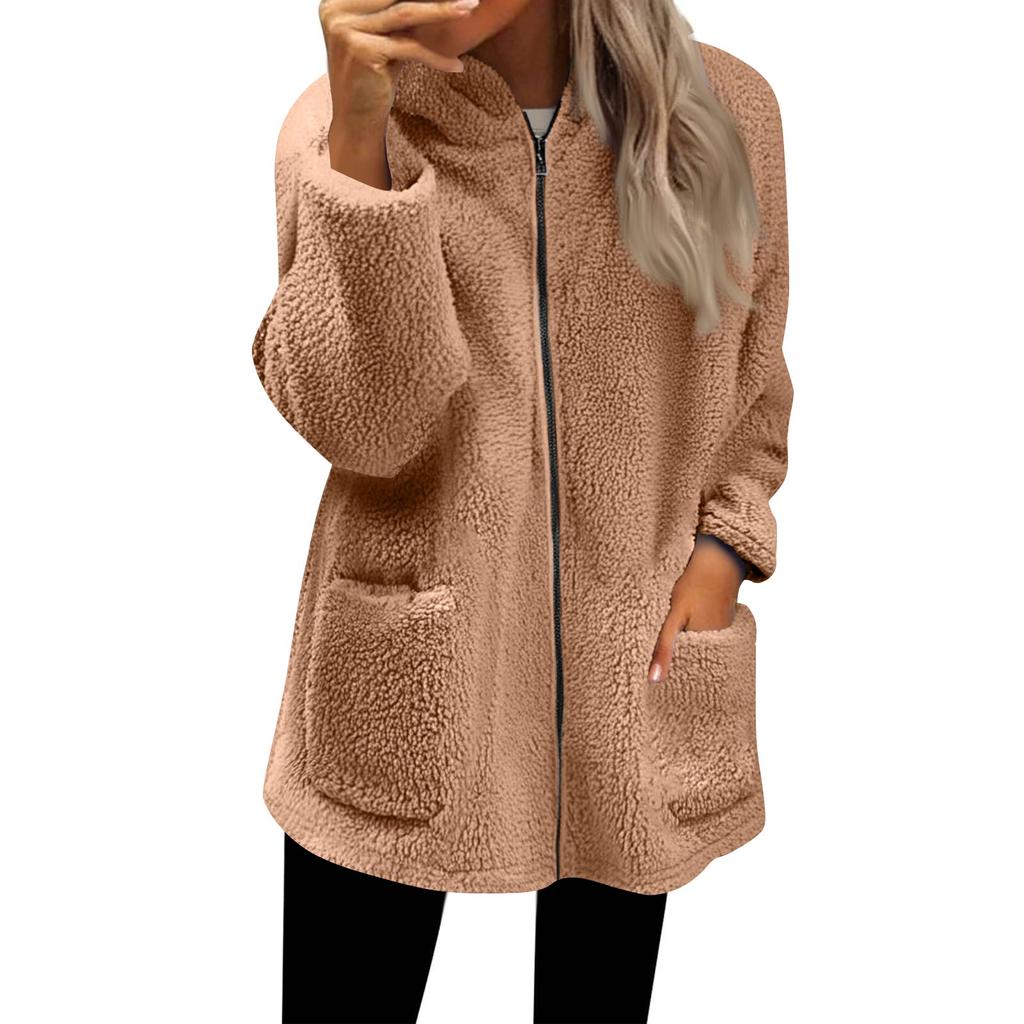 Women's Zip Up Hoodies Oversized Fleece Long Pullover Hooded Sweatshirts Casual Long Sleeve Fall Hoodie Jacket