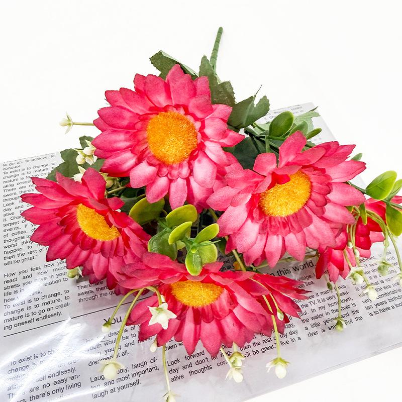 Nordic Style High-Grade Sunflower Mini Fake Flower for Wedding and Home Decoration.