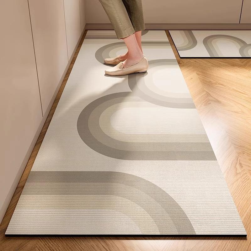Minimalist Anti-skid Floor Mat for Household Use-Quiet Cream Style Kitchen Floor Mat Bathroom Mat Doormat Carpet Rug