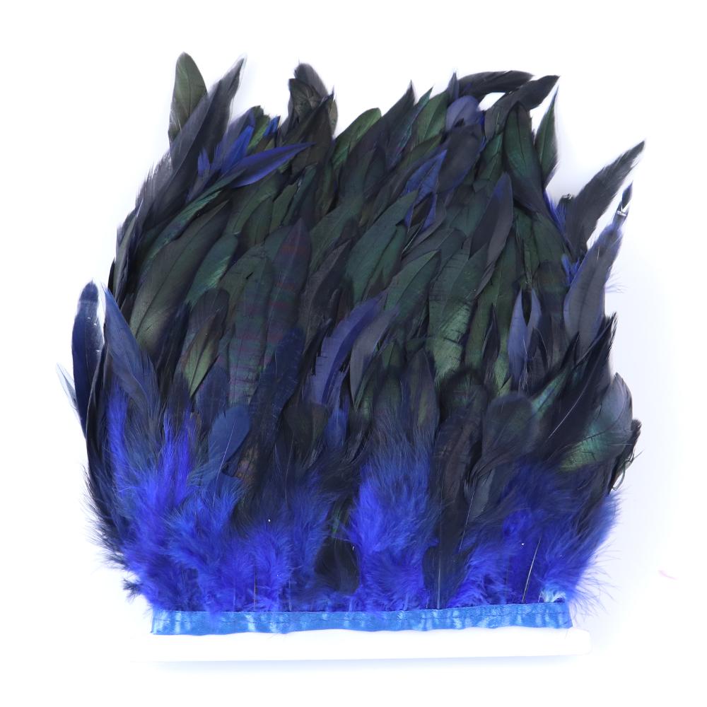 1 Meter Natürliche Hahnenfedern Besatz Schwarz Kleidung Nähband 15-20cm Federfransen für Karnevalsdekoration Federn Basteln