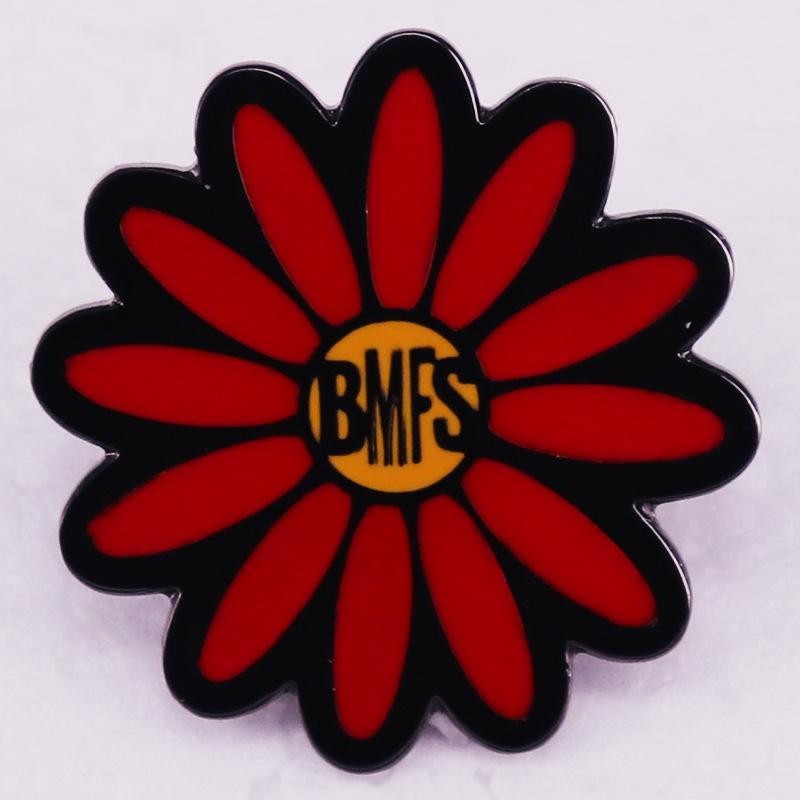 

BMFS Red Daisy Flower Brooch for Clothing, Bags & Hats