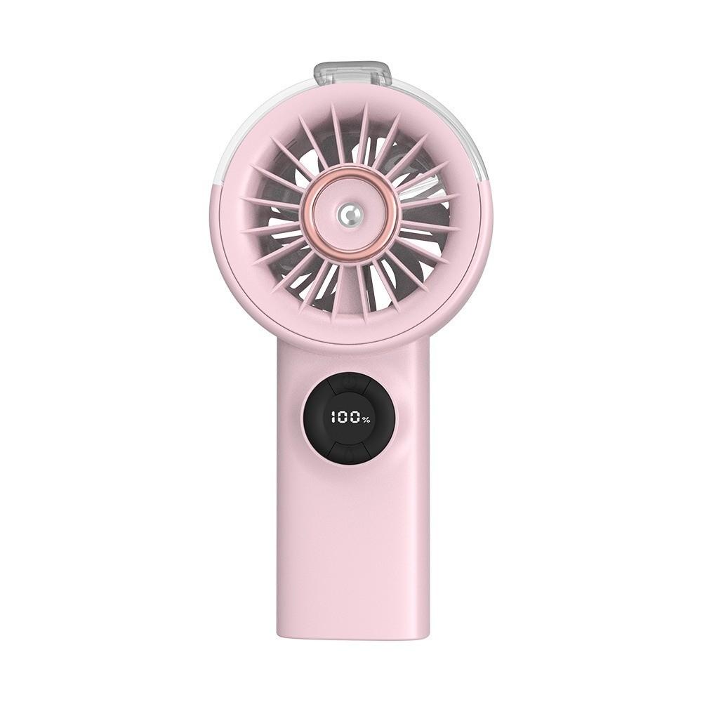 Portable Cooling Spray Fan Water Cooling Mini Cooling Fans Handheld Misting Fan  Outdoor Spray розовый