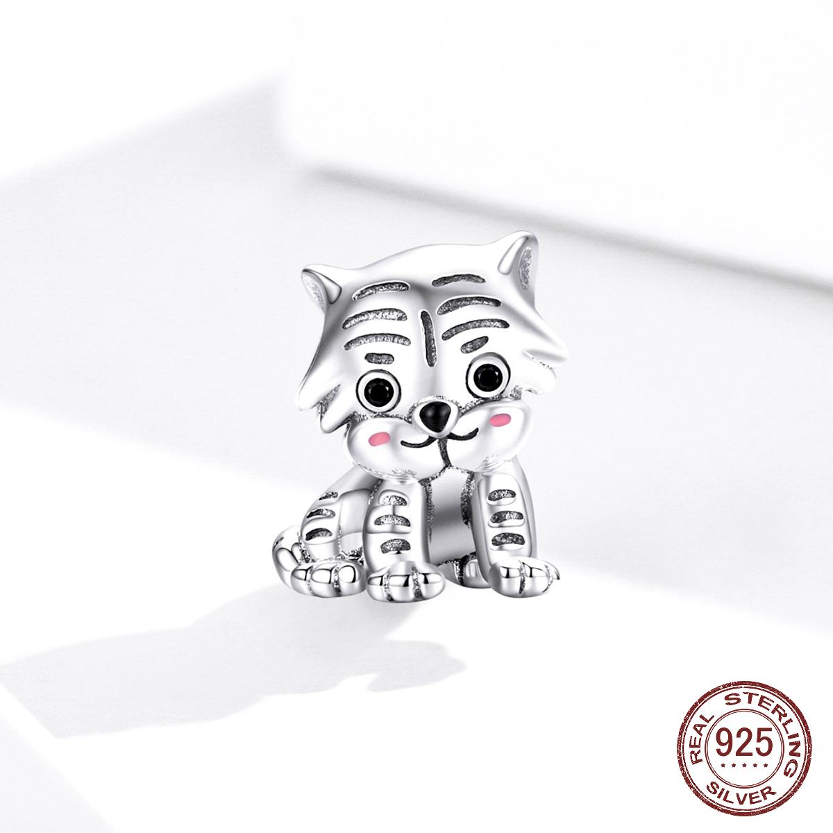 

925 стерлингового серебра Маленький тигр Бусины для оригинального браслета Шармы Тонкие ювелирные аксессуары