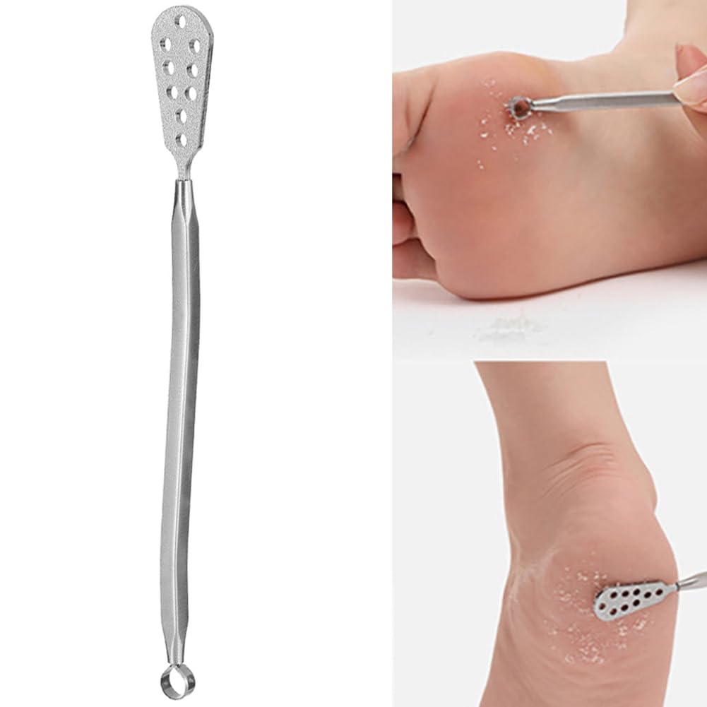 Forahome Callus Function for Foot Callus Heel Easy To Foot Heel Stainless Portable Foot Scraper Remover, 2-in-1 Care, Removal, Care, Use, Double-Sided