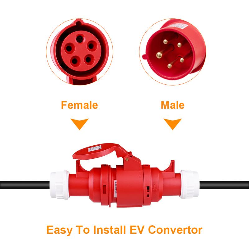 JDMEX CEE Female Plug For Portable EV Charger Schuko / Israel Plug Socket Adapter Connect with 16A/32A 1 / 3Phase 7KW /11KW