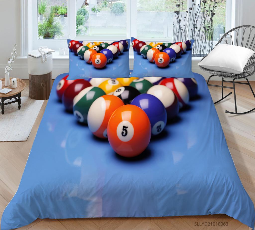 3D Digital Printing Bedding Two Or Three-Piece Football Billiard Series Polyester