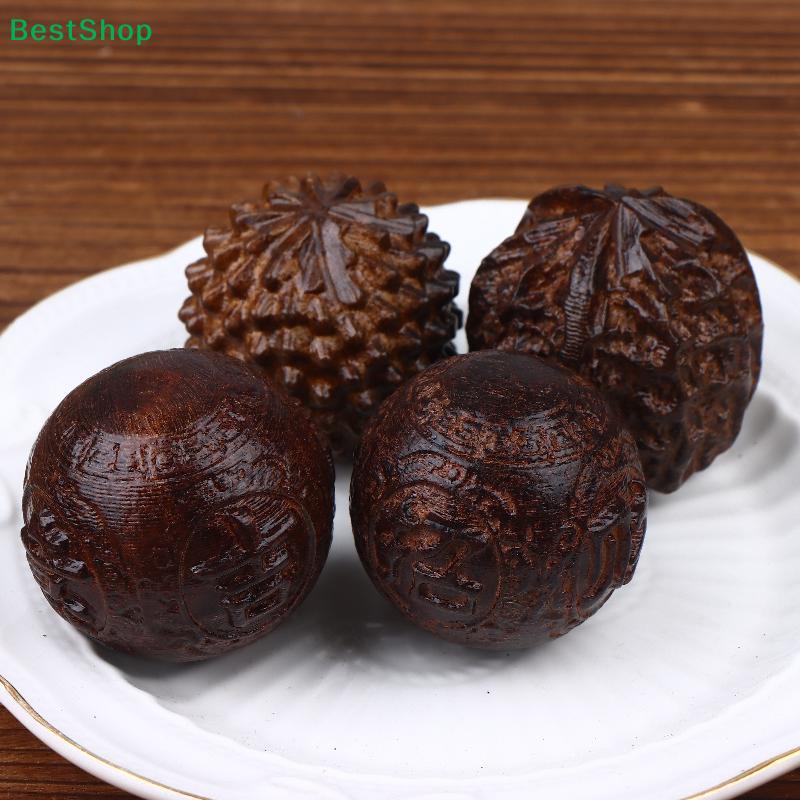 Wooden Spiky Hand Exercise Balls - Massage Stress Relief Baoding Balls for Hand Strength Training & Relaxation