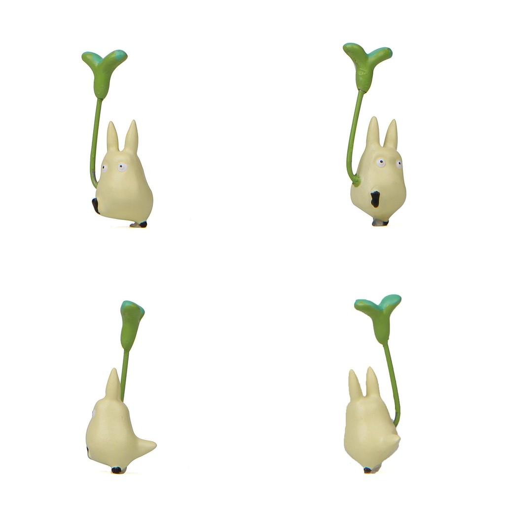 Cartoon Cute Totoro Hold Leaf Cat Mini Model Decoration For Landscape Props