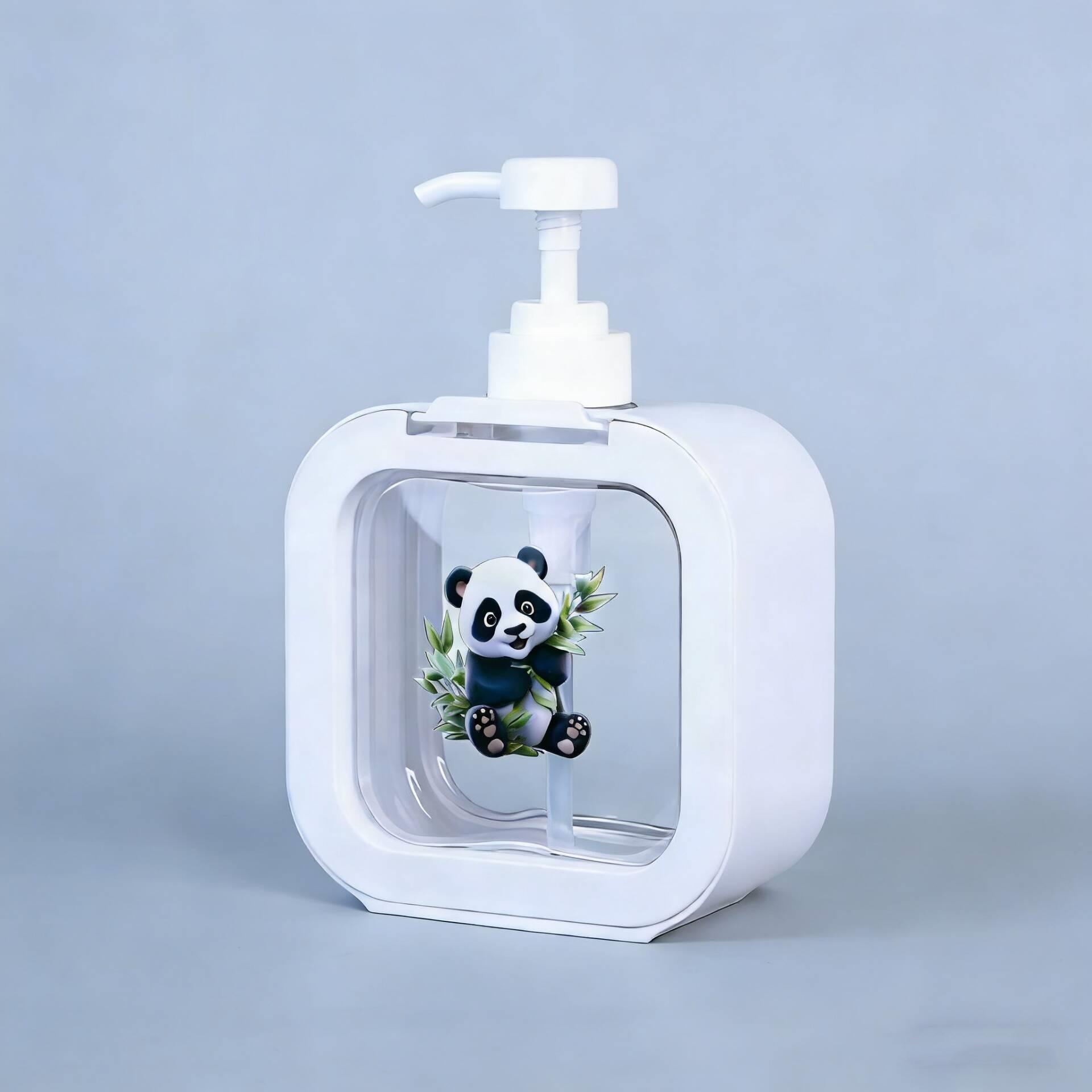 

Cute Panda Soap Dispenser White Liquid lotion Hand Pump Soap Dispenser Reusable Shampoo Bottle Plastic Hand Wash Dispenser 1PCS