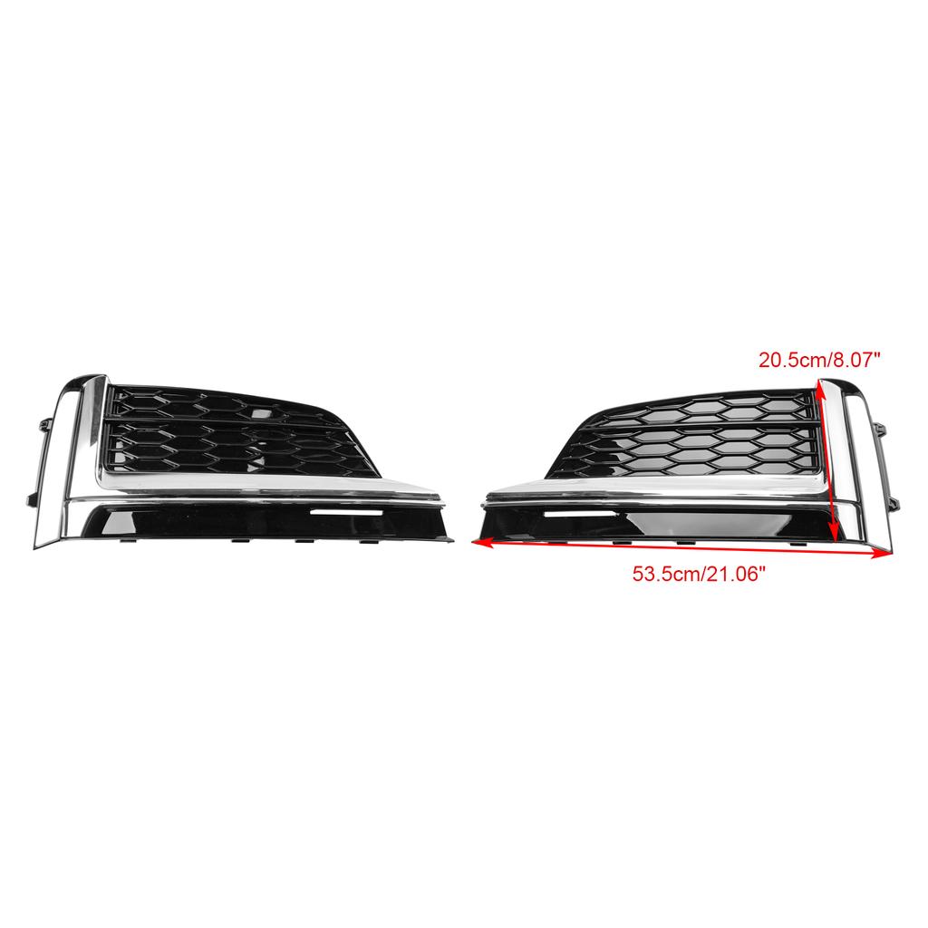 2PCS Front Bumper Fog Light Grille Cover Trim Fit S5 A5 S-Line 2018-2019