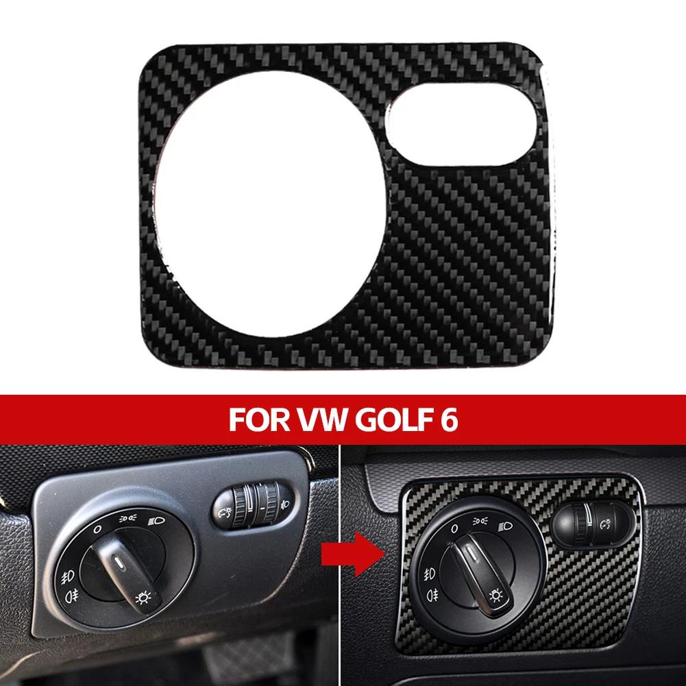 New Carbon Fiber Headlight Switch Control Frame Sticker Anti-scratch Easy to Install Stickers For VW Golf 6 R MK6 Scirocco 09-16