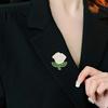 Flower Clothing Accessory Enamel Rose Brooch Pin, Metal Floral Lapel Pin for Dainty Jewelry Men Women, Hats Bags Scarves Clothes Decorative