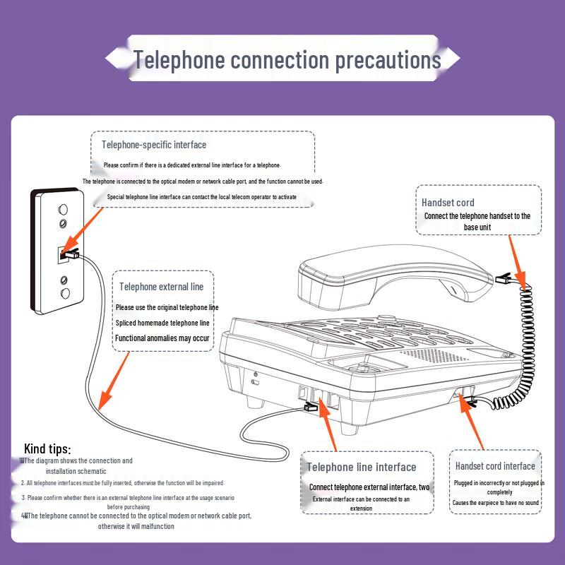 Deli Corded Landline Desk Phone