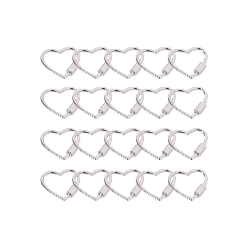Sturdy Alloy Heart Shaped Keychain Clip Dog Chain Buckle Jewelry Making Supply For Bags Purses DIY Jewelry Accessories