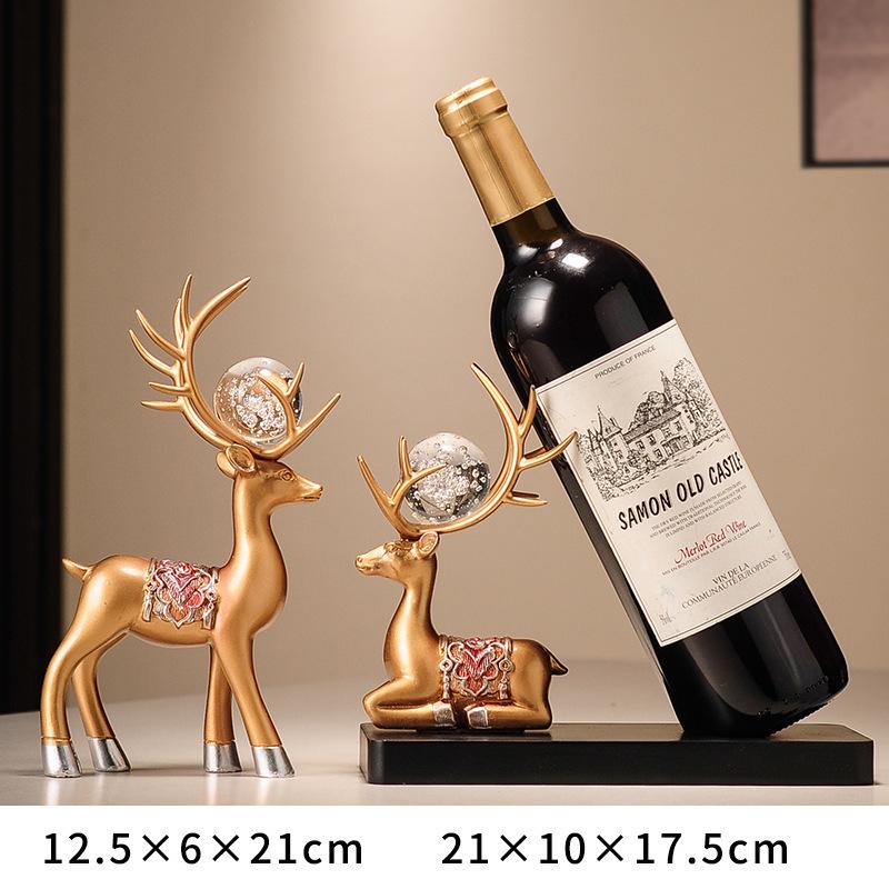 Modernes Hirsch Weinregal Ornament: Kreativer Flaschenhalter im leichten Luxus für Wohnzimmerdekoration
