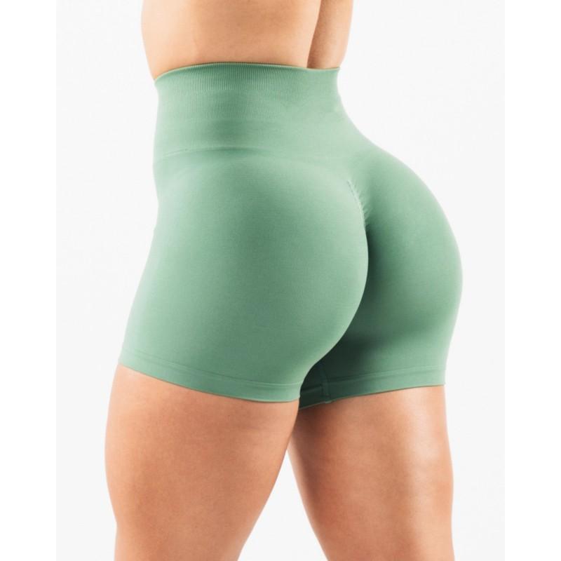 Seamless Side Jacquard Yoga Shorts Women Fitness Workout 3/4 Length High Waist Stretch Gym