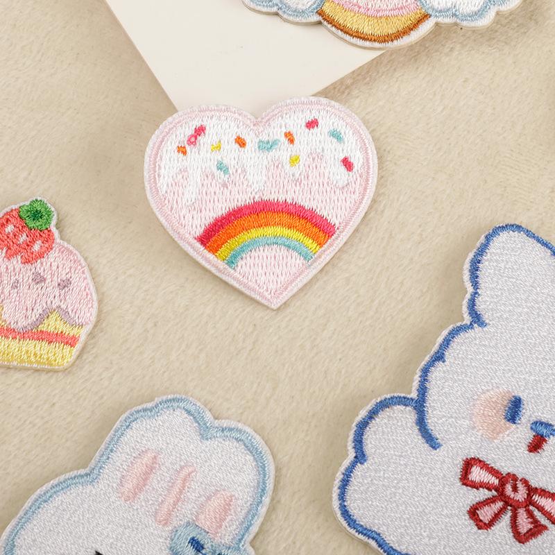 Embroidery Label Embroidery Sticker DIY Hand Account Self-patch Patch Patch Clothing Accessories Cartoon Rabbit Food Cloth Sticker