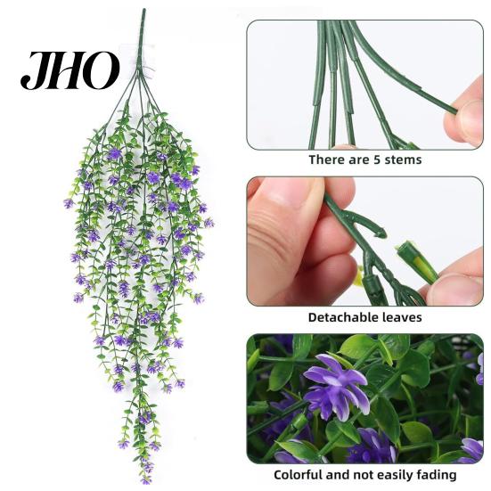 Long-lasting Plastic Flowers 1/2Pcs Hanging Artificial Flower Vine UV Resistant Faux Drooping Floral Plants Indoor Ivy Home Wedding Outdoor