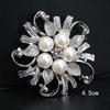Fashion Silver Plated Wedding Brooches Simulated Pearl Brooch Flower Collar Dressing Hijab Pins Fashion Jewelry.