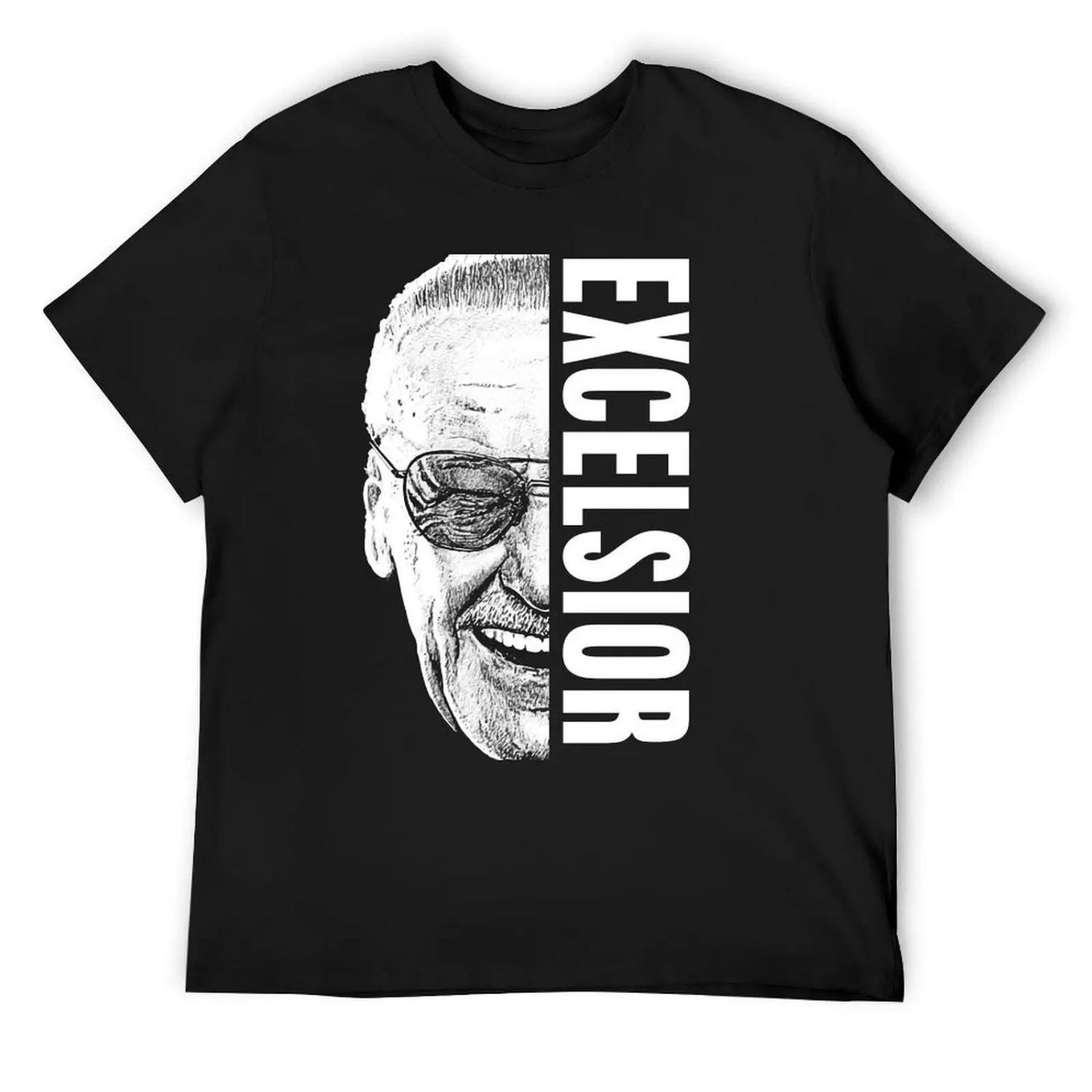 Футболка Excelsior винтажная футболка с аниме оверсайз футболки мужская базовая футболка тяжелые футболки для мужчин S чёрный