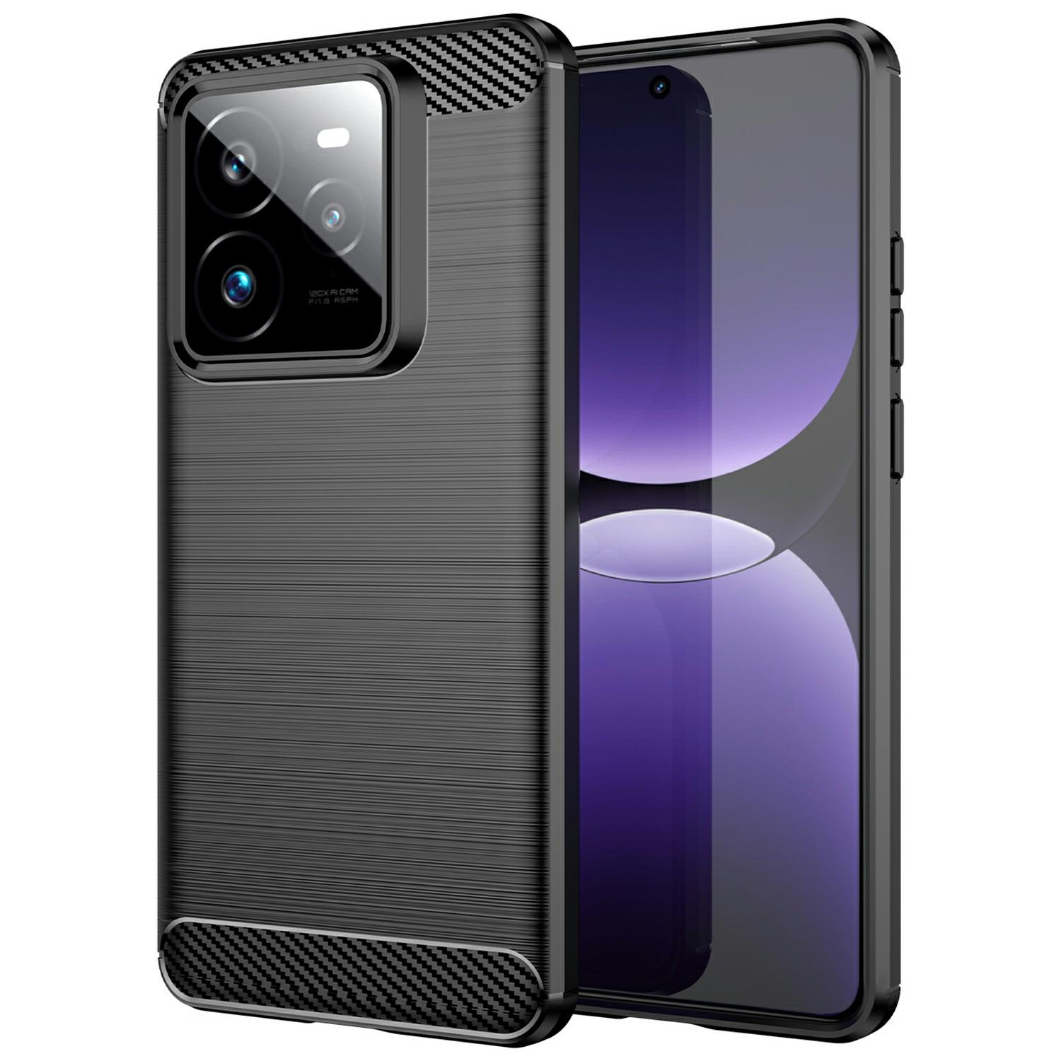 

For Realme GT 7 Pro 5G Case Protective Phone Cover Carbon Fiber Texture Brushed Black