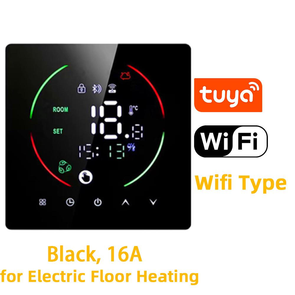 Smart WIFI Underfloor Heating Thermostat with Humidity and Weather Programmable Room Temperature Controller Suitable for Tuya APP